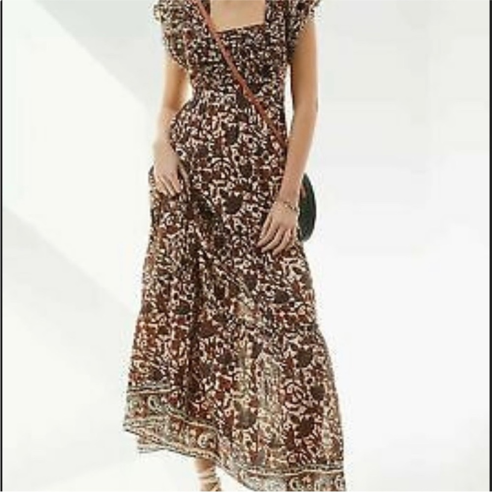 Chic Brown Patterned Maxi Dress